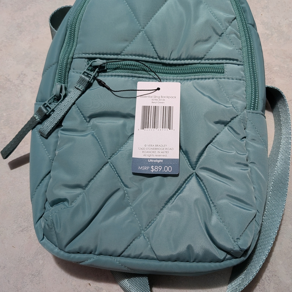 Lightweight Quilted Backpack - Teal